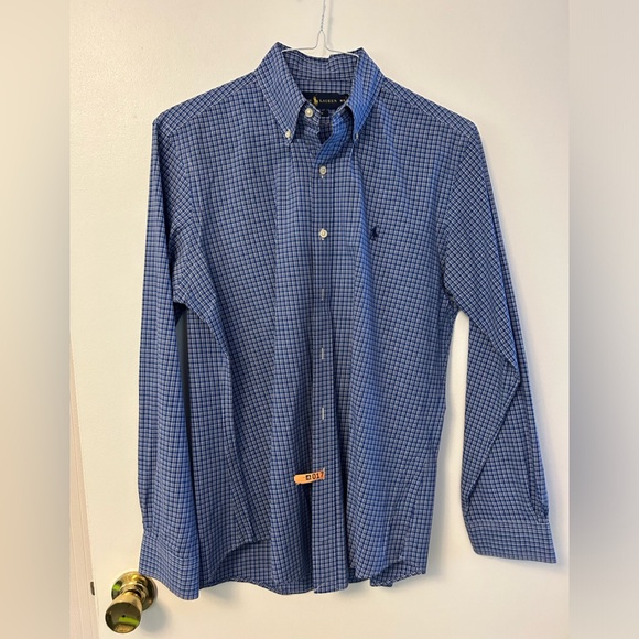 Ralph Lauren POLO by Ralph Lauren CUSTOM FIT long-sleeved button-down shirt, men's size M cotton black type Vintage Second Hand
